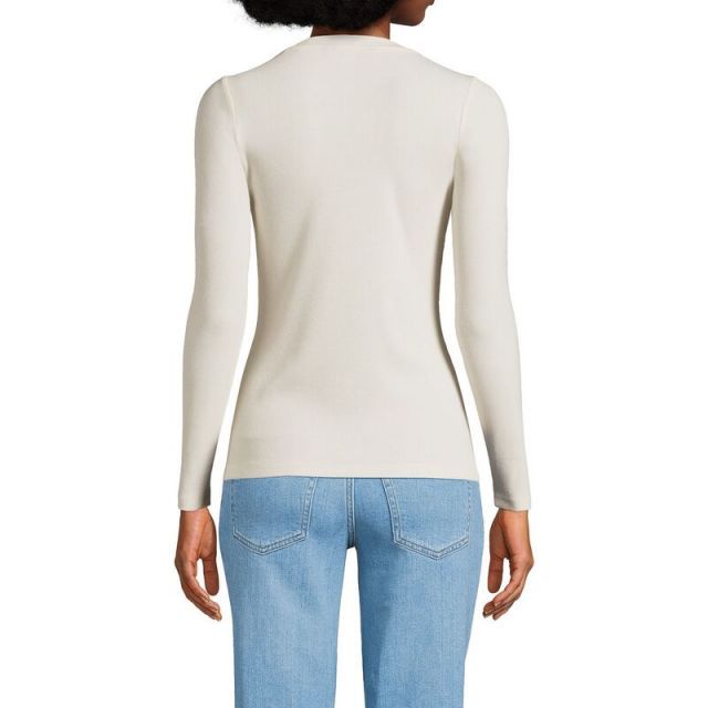 売れ筋商品|||ランズエンド Tシャツ トップス レディース Women's Slub T-Shirt Ivory 送料無料】 ランズエンド レディース Tシャツ トップス Women's