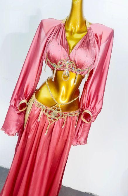 ベリーダンス オリエンタル衣装 ピンク ブラ スカート オーダーメイド