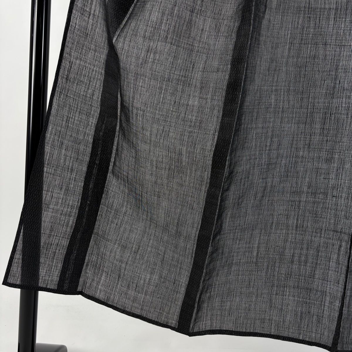 男着物 身丈144 5 cm 裄丈67 M 薄物 紬 亀甲絣 黒 正絹