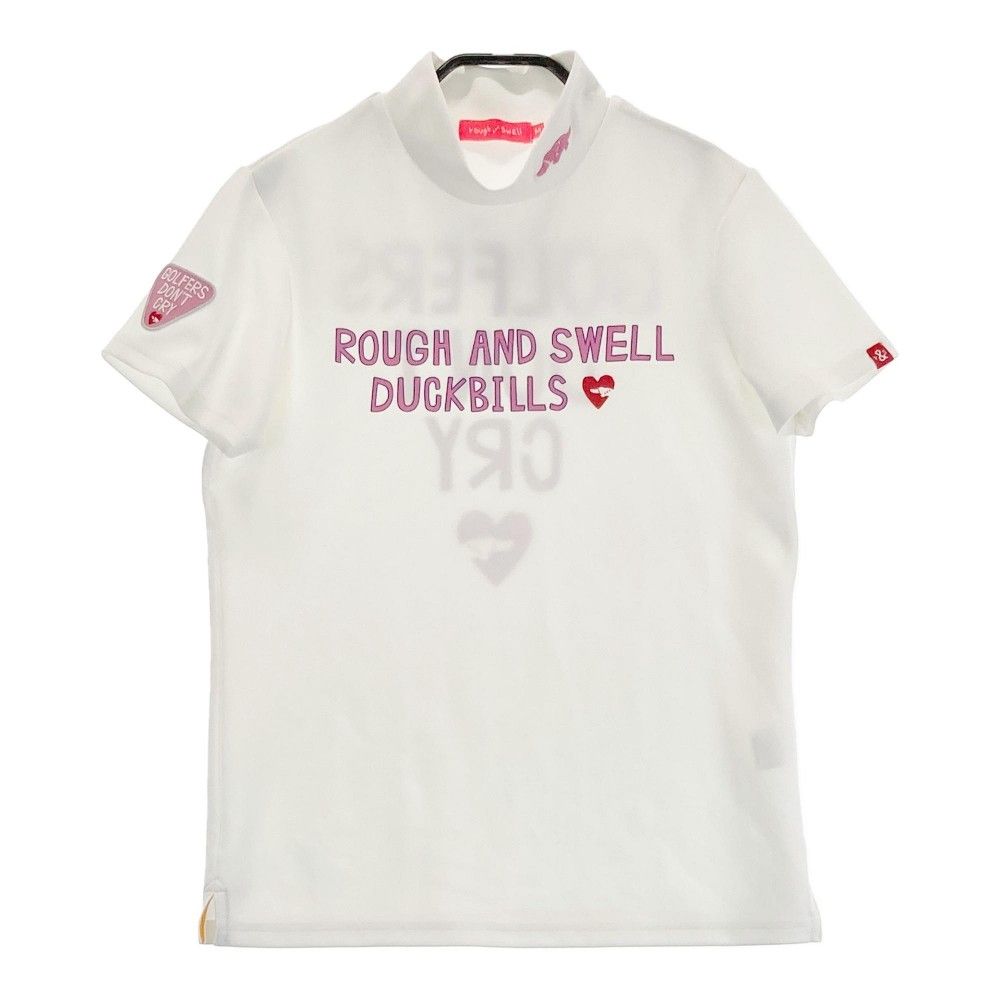 サイズ：M ROUGH&SWELL ラフアンドスウェル 2024年モデル ハイネック半袖Tシャツ  ホワイト系 [240101273038]# ゴルフウェア レディース ストスト