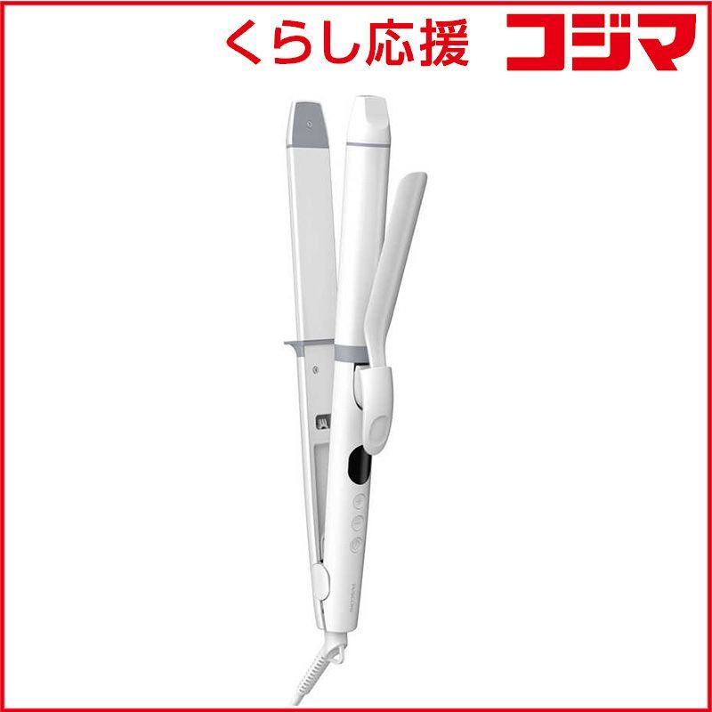 【 新品 未開封 】 テスコム ヘアアイロン 2WAY ストレート&カール 32mm 120℃～200℃ 海外対応 交流(コード)式 ホワイト TW363A-W 未使用 送料無料 ナノセラミックコーティングで、ツヤのある美しい仕上がりに