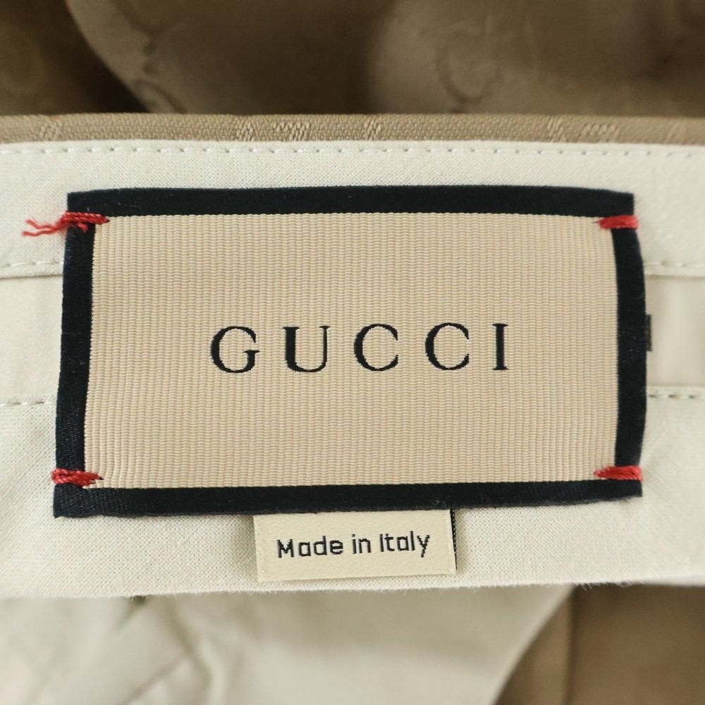 美品 GUCCI グッチ ストレートパンツ チノパン ベージュ ベロア 38 GUCCI - GUCCI グッチ チノパン M ベージュ 【古着】【中古