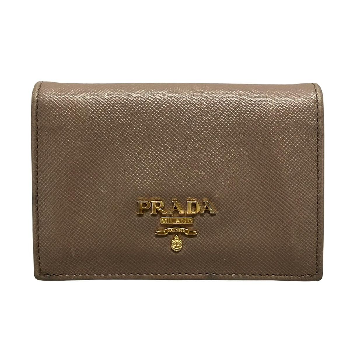 PRADA(プラダ) 名刺入れ - ベージュ レザー - メルカリ