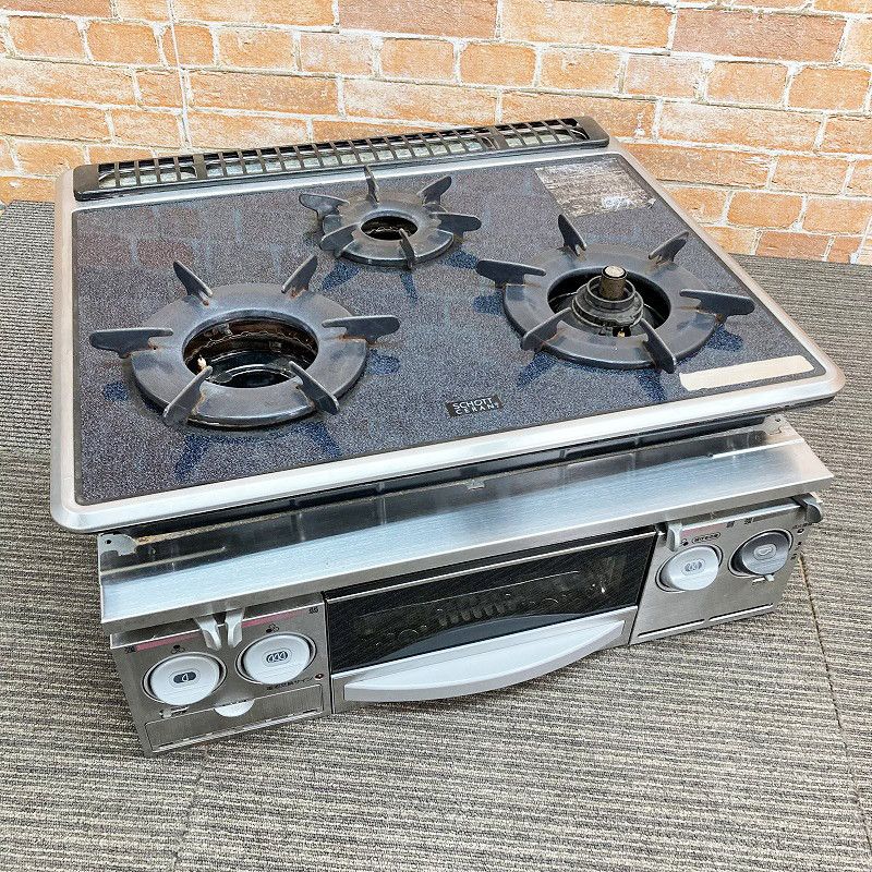 品 Rinnai リンナイ グリル付 Siセンサーコンロ 3口ガス ガラストップ ビルトインコンロ RBG-N31J5GSM 都市ガス用 8H