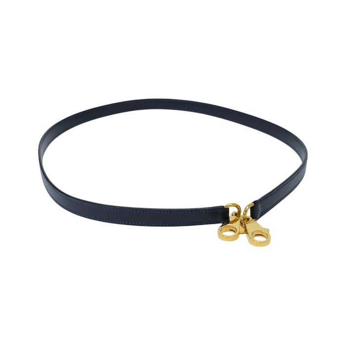 エルメス HERMES ショルダーストラップ バンドリエール ボックスカーフ レザー GD金具 バッグ アクセサリー ケリー ボリード 交換用 ブルーインディゴ ネイビー mbm28017