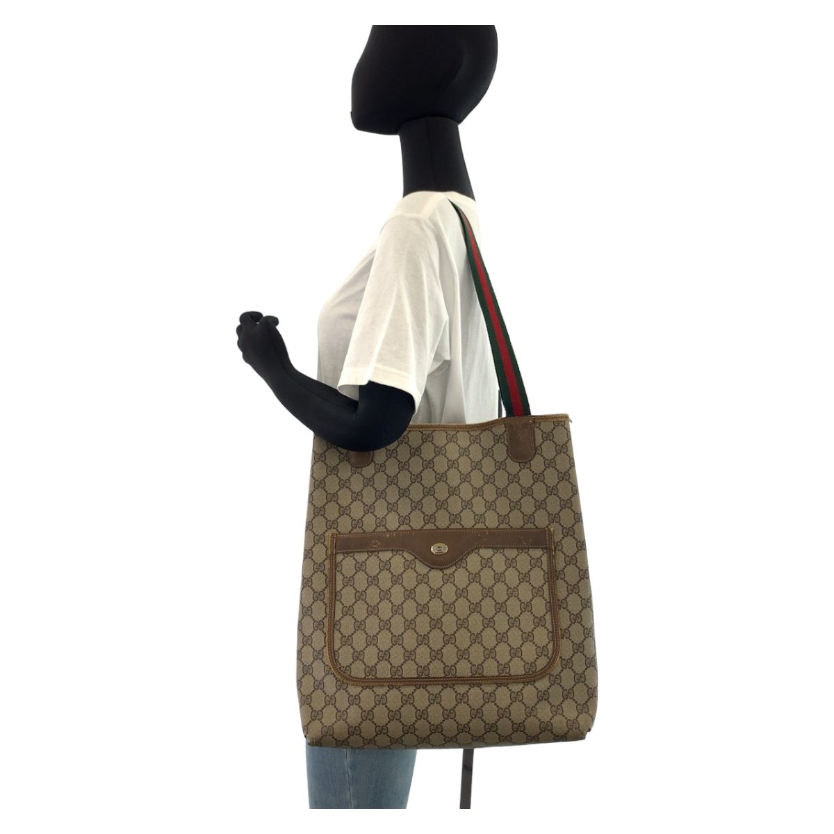 GUCCI グッチ ヴィンテージ オールドグッチ シェリーライン ブラウン