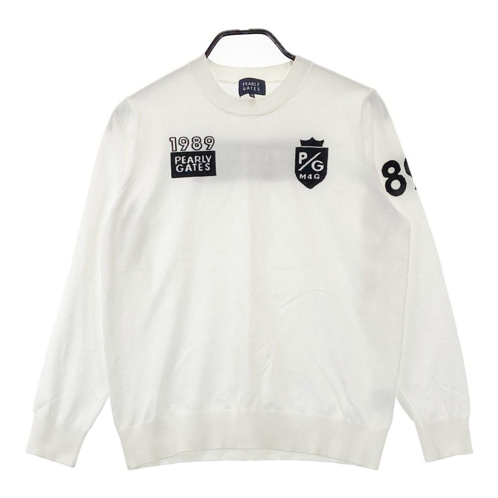 近年モデル PEARLY GATES パーリーゲイツ 防寒 防風 ニット 6 12G部分ジャガードカシミヤタッチコットンハイネックニットプル