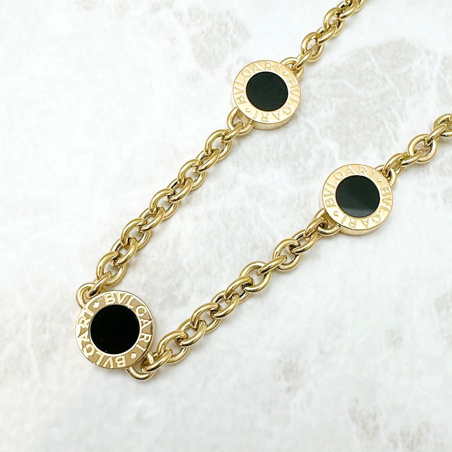 美品/人気?BVLGARI ブルガリブルガリ オニキス イエローゴールド 