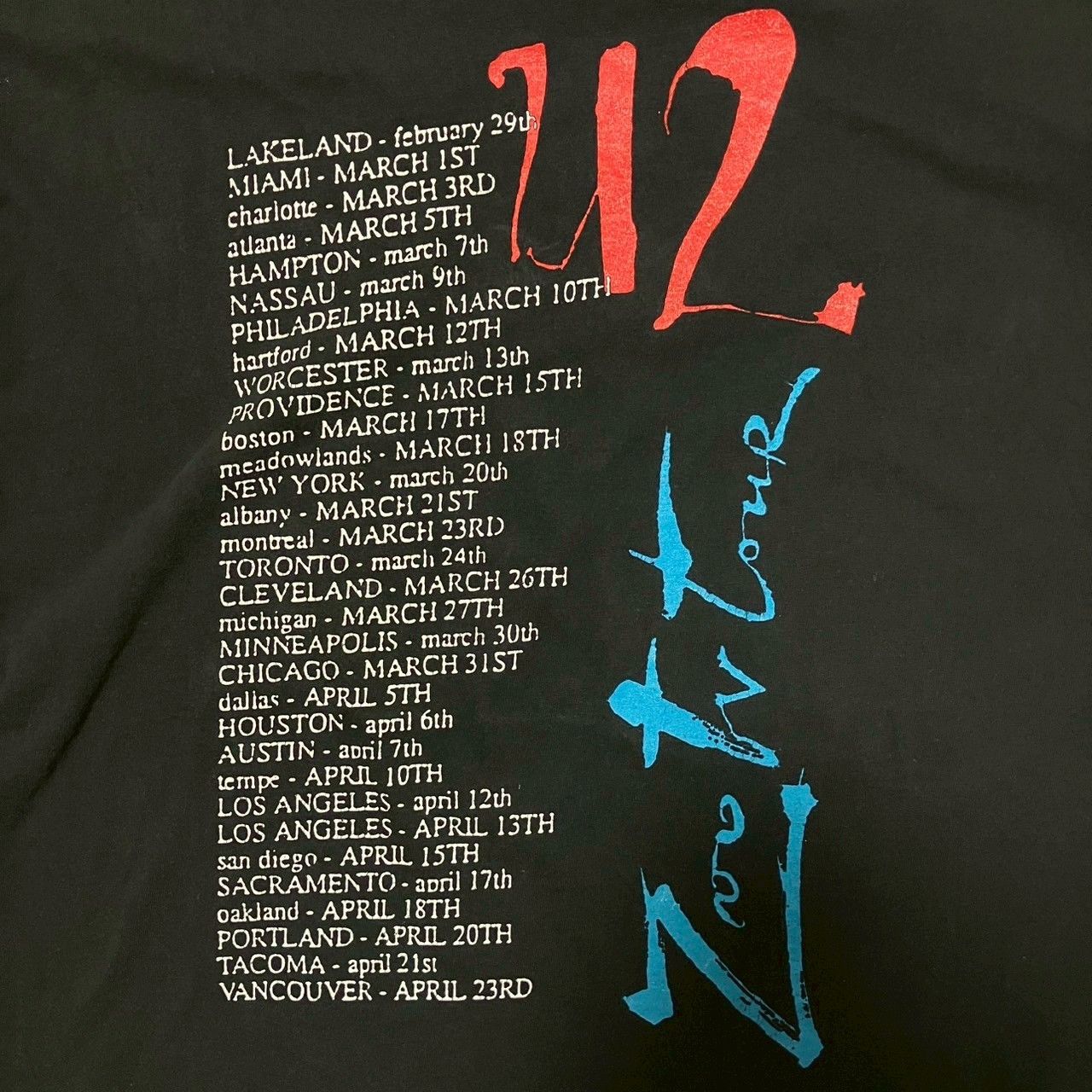 セカオワ　深瀬着用　 U2ユーツー Zoo ビンテージツアーTシャツ セカオワ深瀬着用 90s U2 Zoo TV Tour Tシャツ バンT USA製