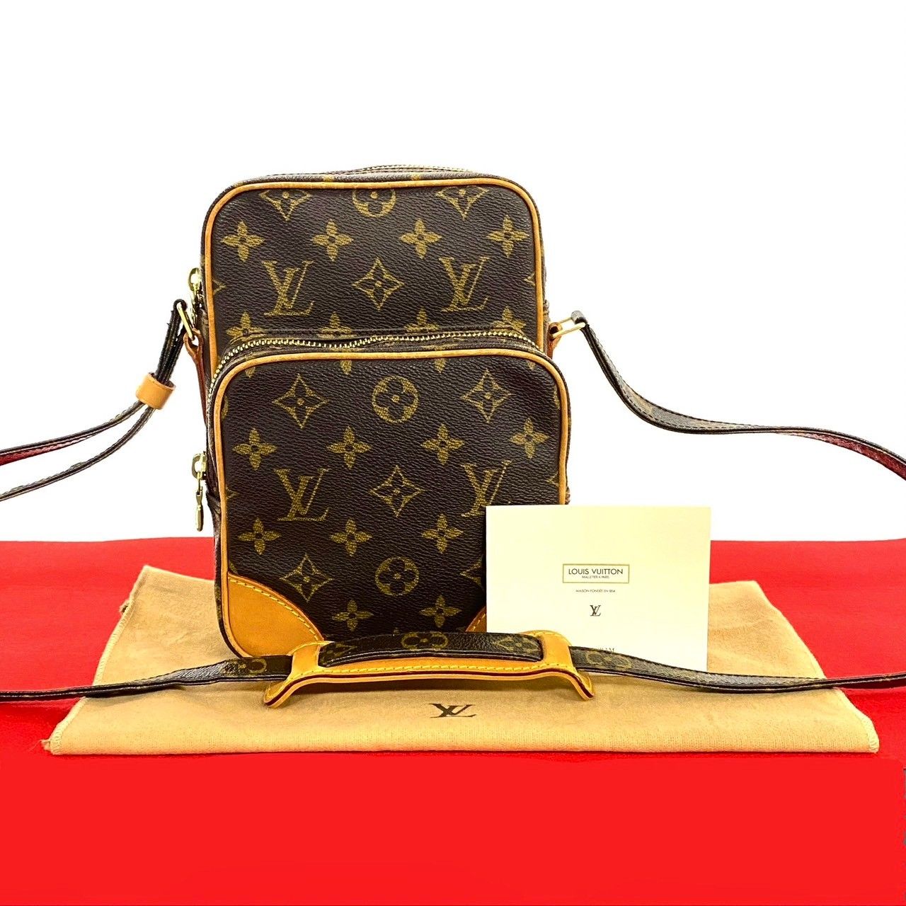 極 美品 袋付き LOUIS VUITTON ルイヴィトン ヴィンテージ アマゾン モノグラム レザー ミニ ショルダーバッグ ポシェット ブラウン  -4001 - メルカリ