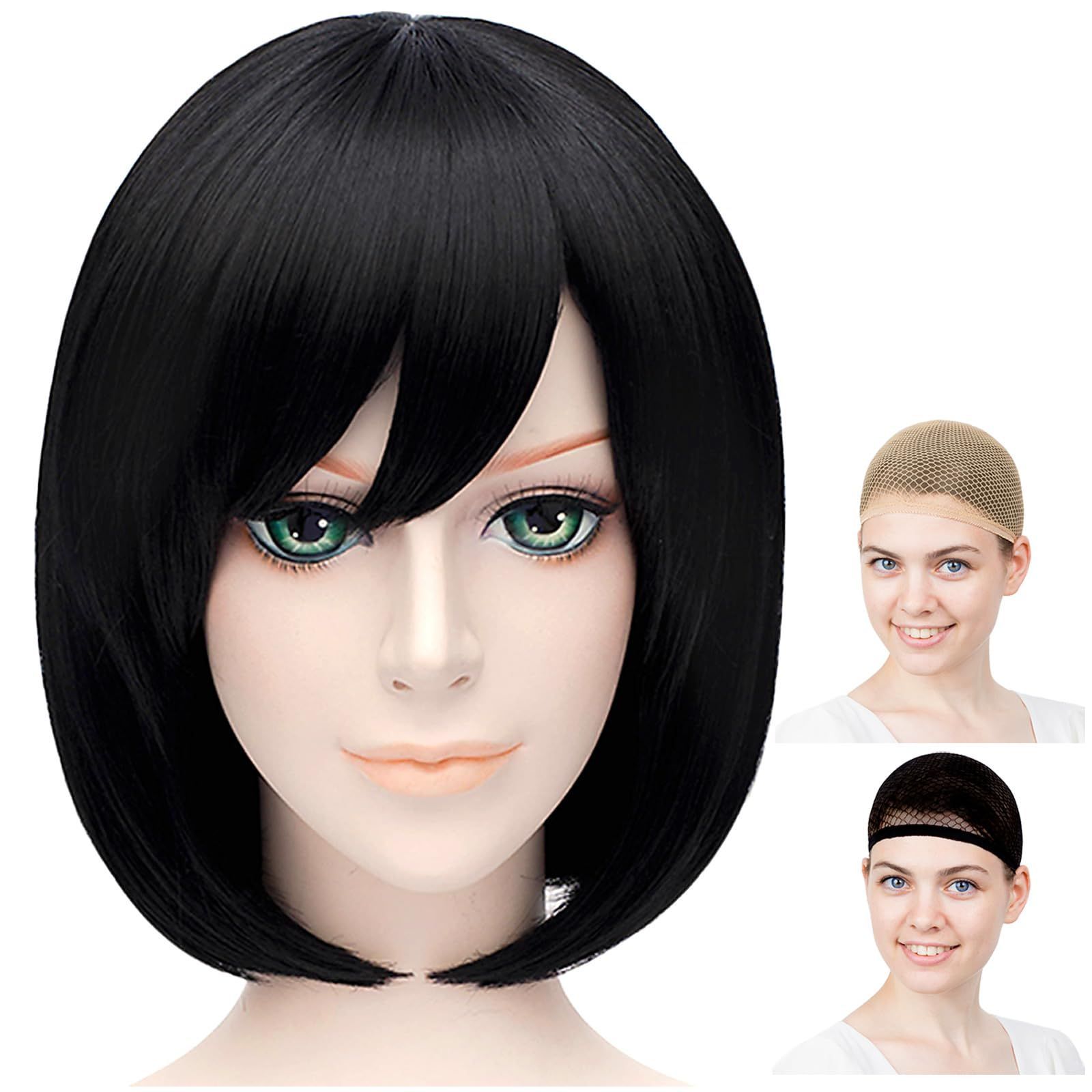 ウィッグ 6個セット ショートボブ ブラック ナチュラルブラック】[コスプレ ウィッグ]ショートボブ改【高温