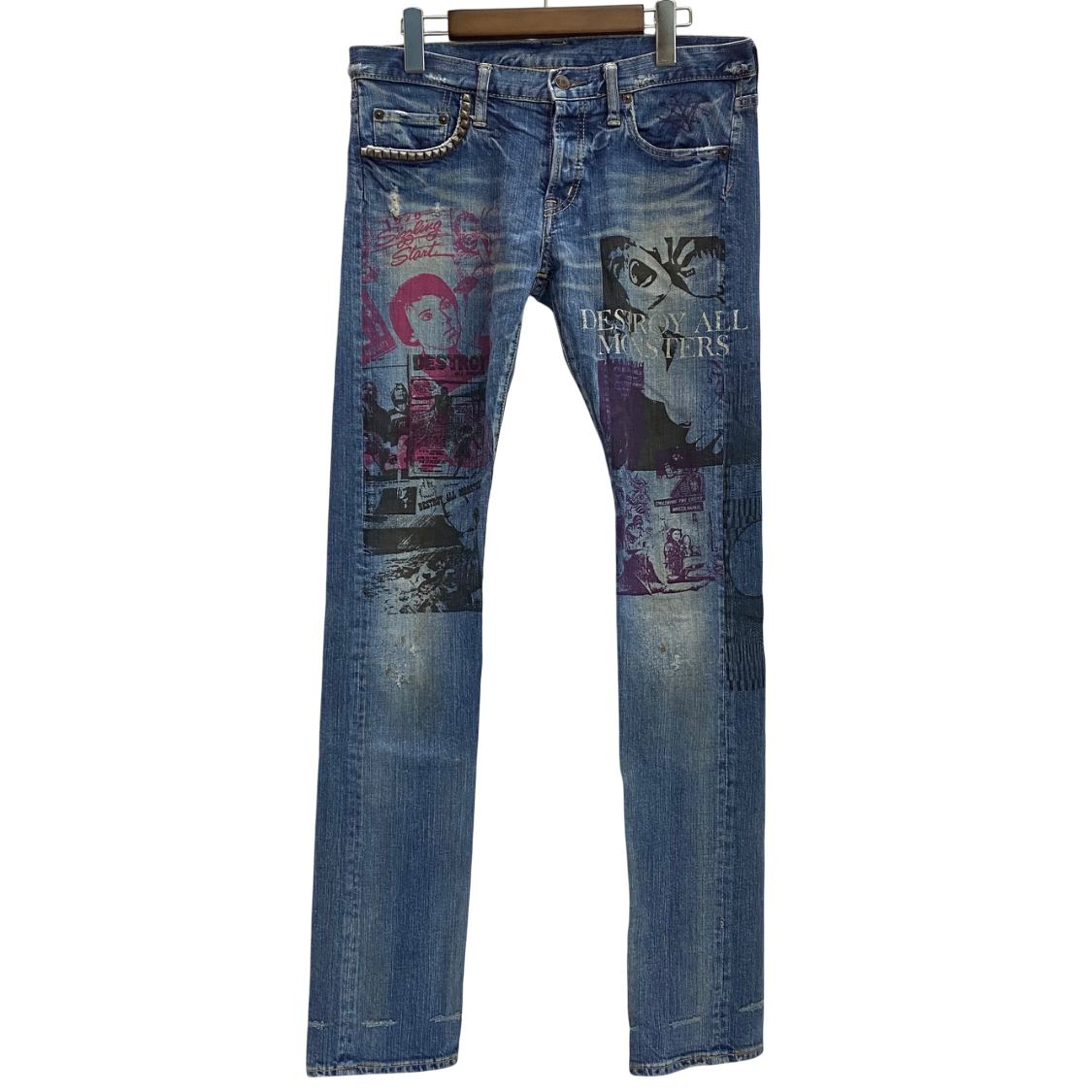 Hysteric Glamour /デストロイオールモンスターズ/スキニーデニム ヒステリックグラマー HYSTERIC GLAMOUR デストロイ オール