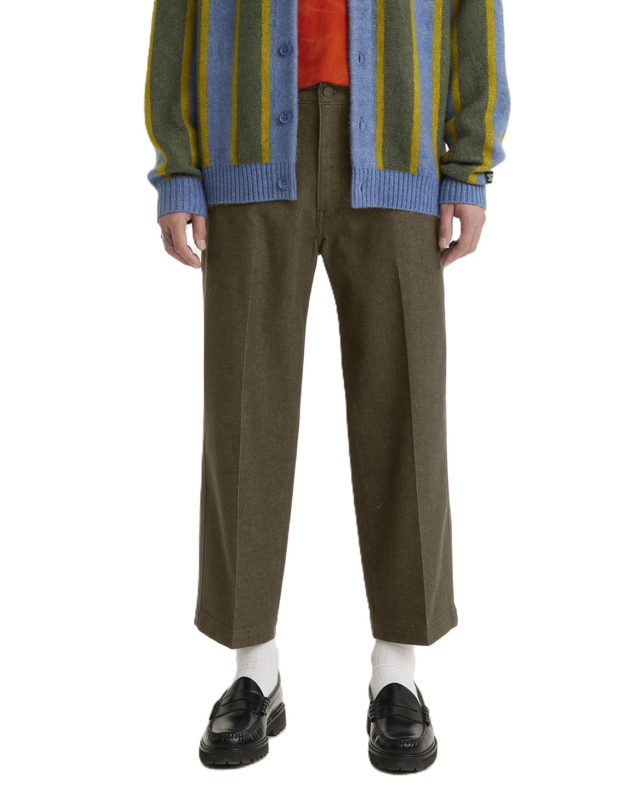 リーバイス パンツ チノパン STA-PREST CHINO ワイドレッグクロップド メンズ DARK OLIVE US W34L32 日本サイズL相当 ダークオリーブ W34