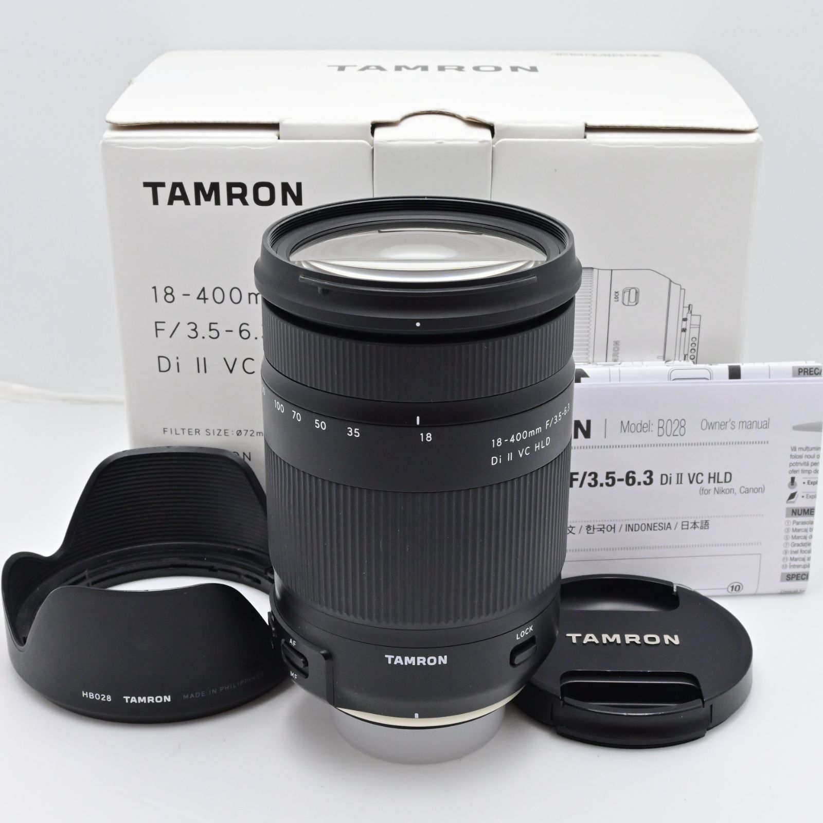 中古：B(並品)】タムロン 18-400mm F3.5-6.3 Di II VC HLD ニコン用(Model B028) |  2148250330701