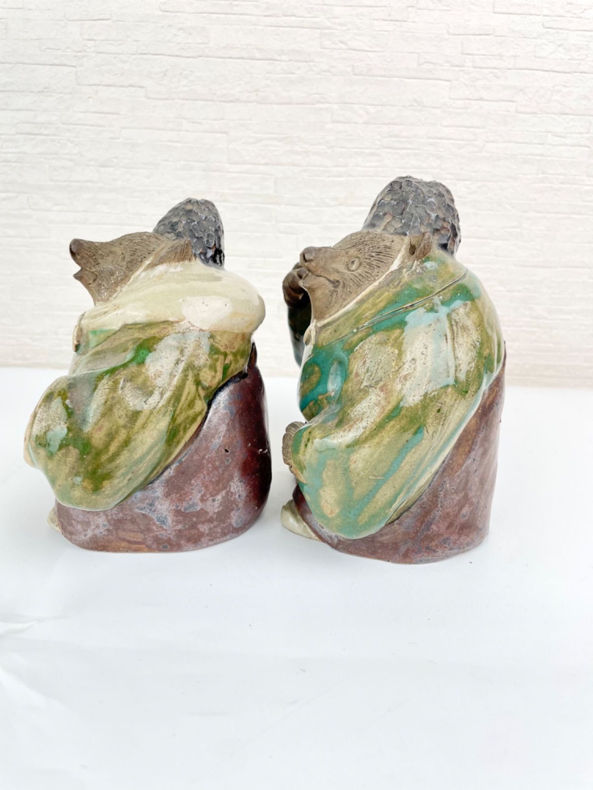 幕末明治頃 福々しさタップリな京焼タヌキ 縁起物 骨董 茶道具 置物