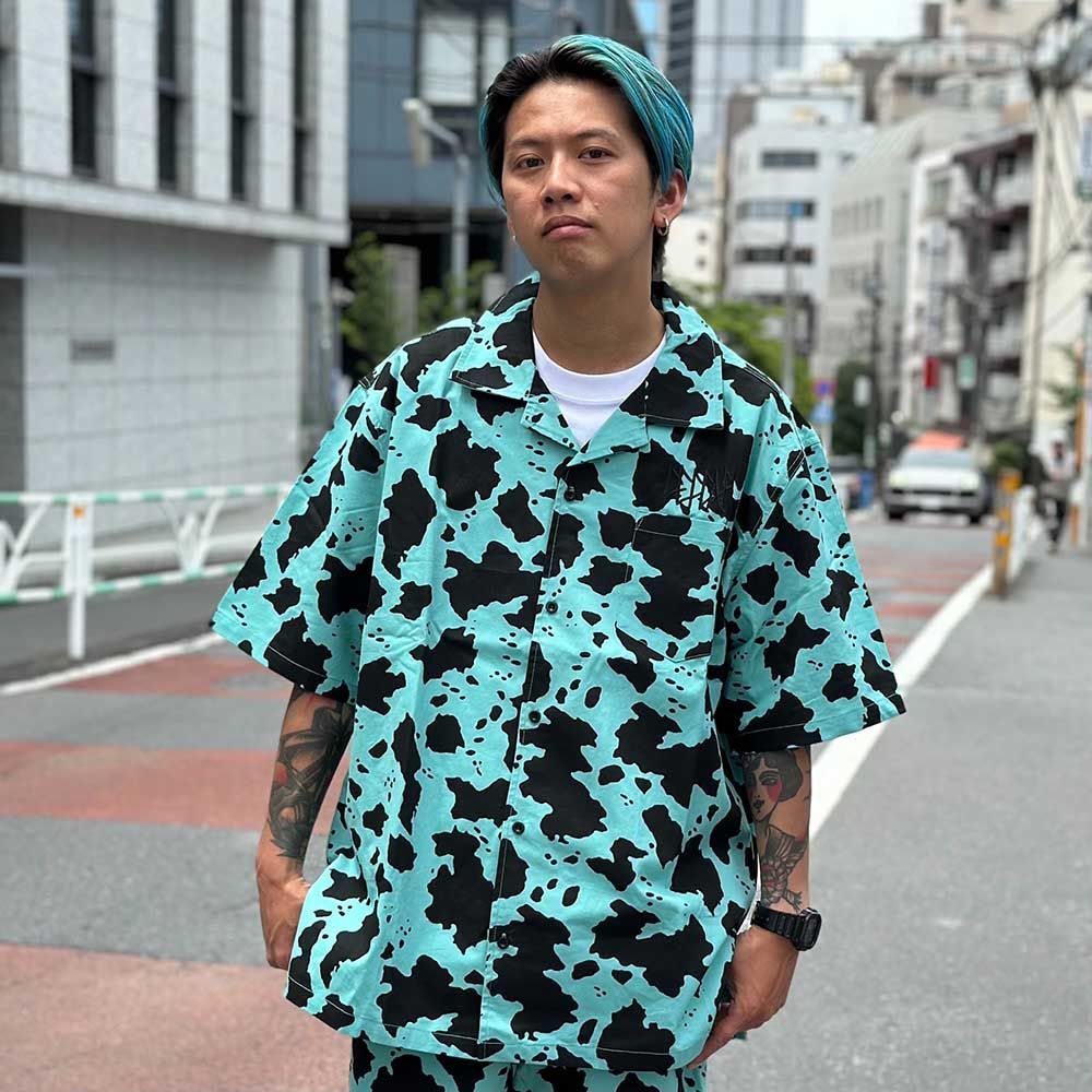 leflah半袖シャツ LEFLAH レフラー アイスクリーム柄シャツ (MINT) 半袖 SHIRTS