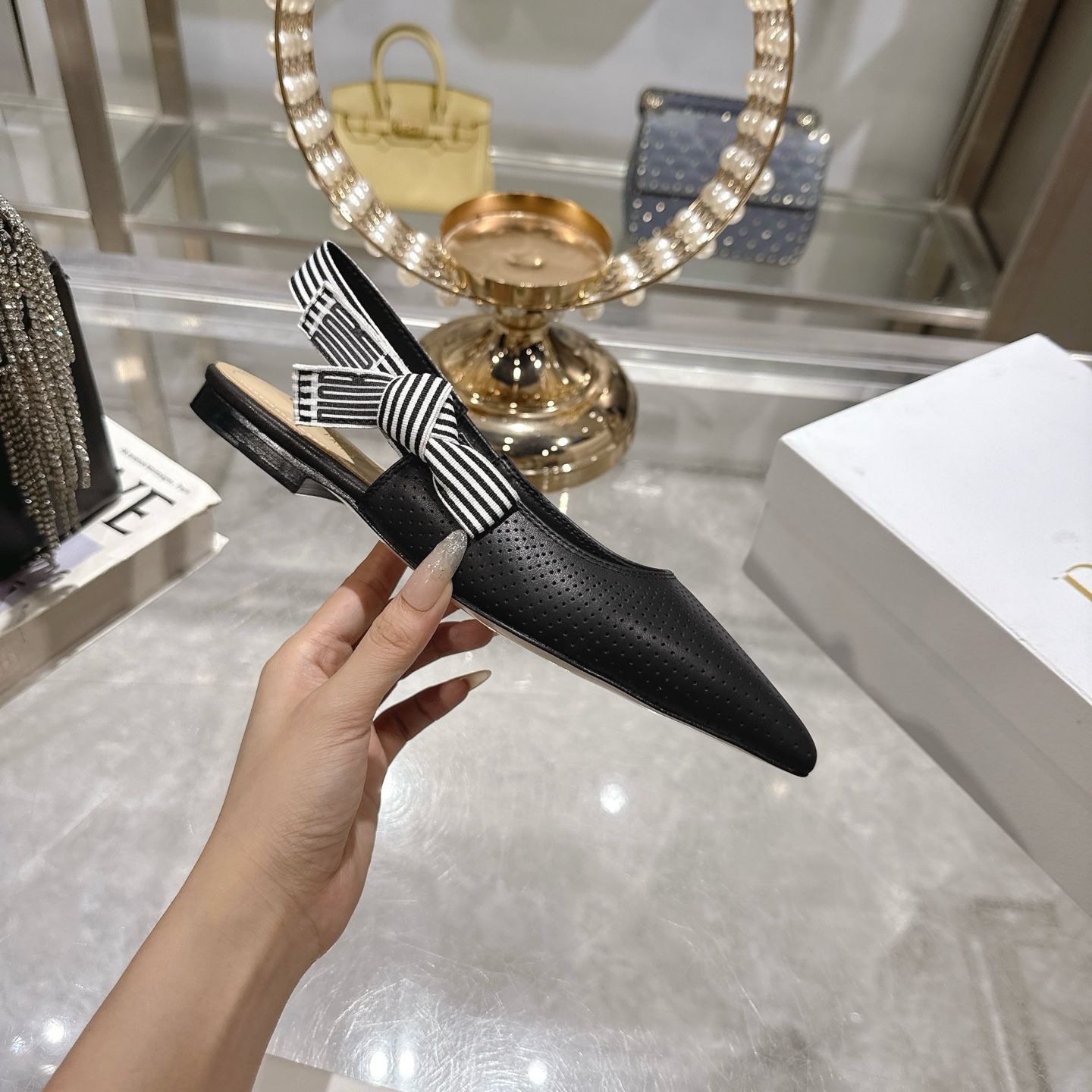 Christian Dior 　ヒールサンダル DIOR | Adiorable ヒールサンダル フリンジグログラン