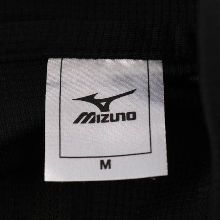 ミズノ 半袖Ｔシャツ トップス ハイネック ハーフジップ スポーツウエア メンズ Mサイズ 黒×グレー Mizuno 【中古】