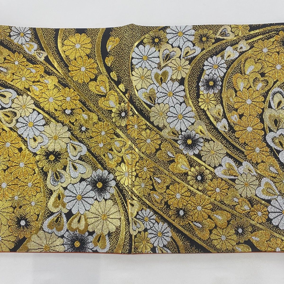 袋帯 美品 秀品 菊 金糸 箔 黒 六通 正絹 【中古】 - メルカリ