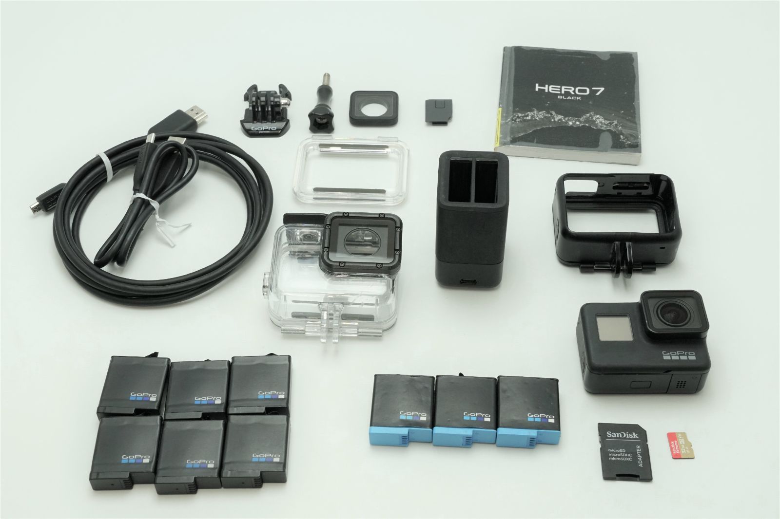 2021公式 GoPro HERO7 Black バッテリー9個付き その他付属品多数