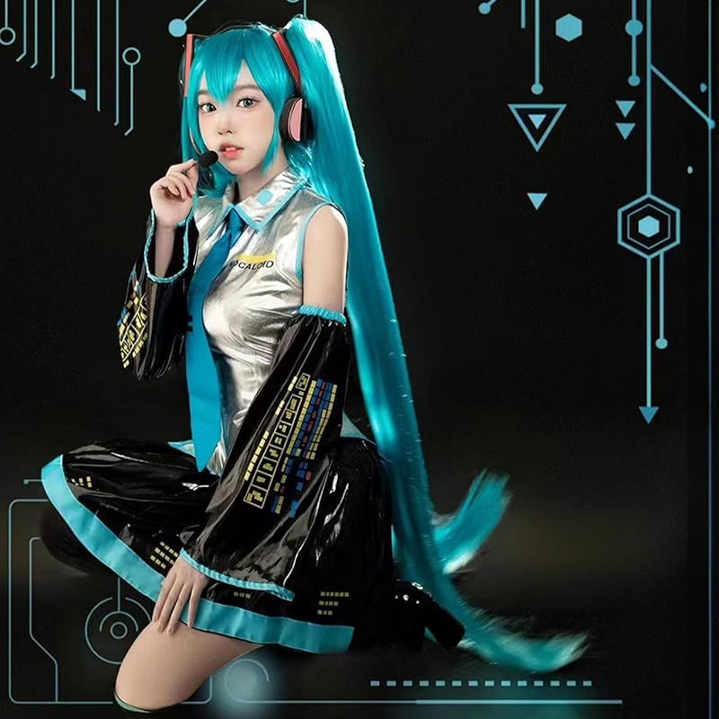 milky time ウィッグ付き 初音ミク コスプレ ハロウィン VOCALOID 初期衣装 衣装 M 0