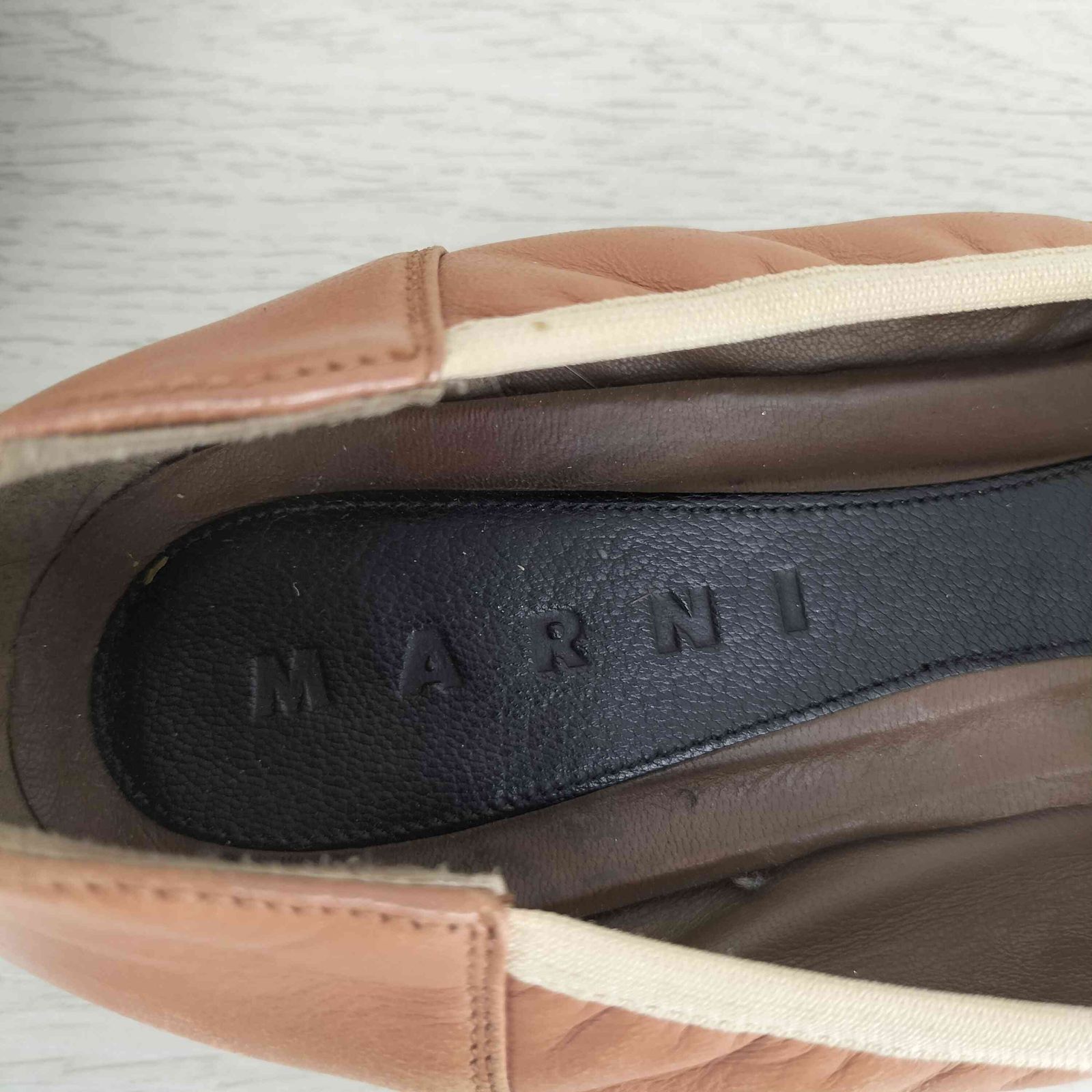 マルニ MARNI リボン装飾 フラットシューズ レディース 38