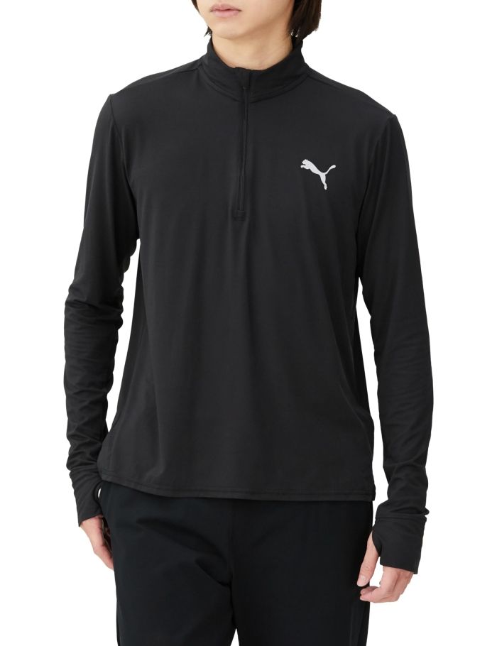 【新品・2営業日で発送】PUMA プーマ RUN_FAVORITE_1／4_ジップ (524508) 色 : PUMA_BLACK サイズ : M 