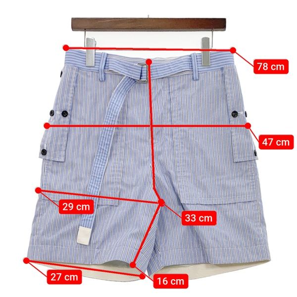 sacai サカイ Thomas Mason ストライプショーツ ショートパンツ