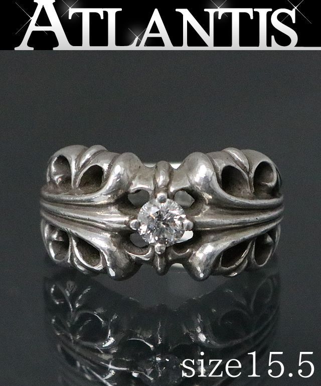 銀座店 クロムハーツ K&T 1Pアフターブラックダイヤ リング 指輪 シルバー SV925 約20号