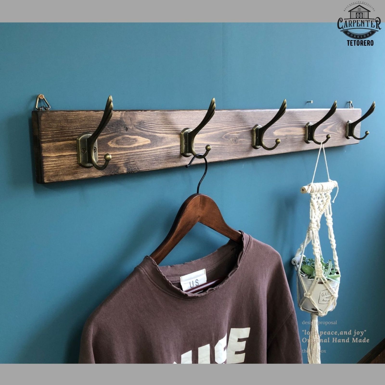 出荷まで7〜14日程度》壁掛け ウォールフック 5連 羽型 フック