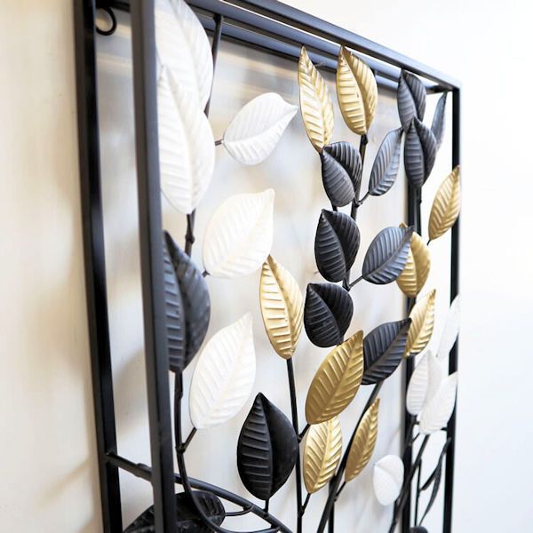 アイアンウォールアートパネル「カラーリーフ」壁飾り（595） アイアンウォールアートパネル「カラーリーフ」壁飾り 壁掛け モダン