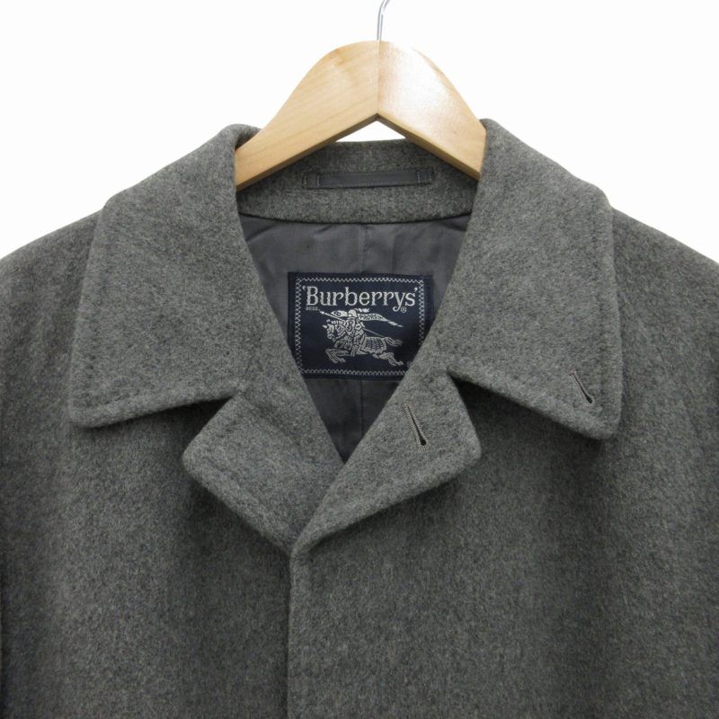 バーバリー ウール×カシミヤ ロングコート IT34 マルチカラー Aランク