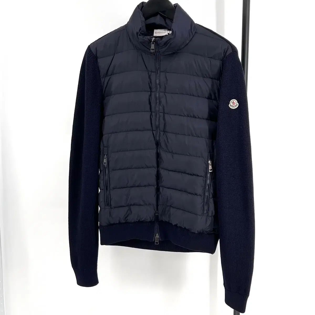 美品　モンクレール　カーディガン　トリコット　ダウン　ネイビー　M MONCLER 美品/国内正規 モンクレール TRICOT CARDIGAN ニット