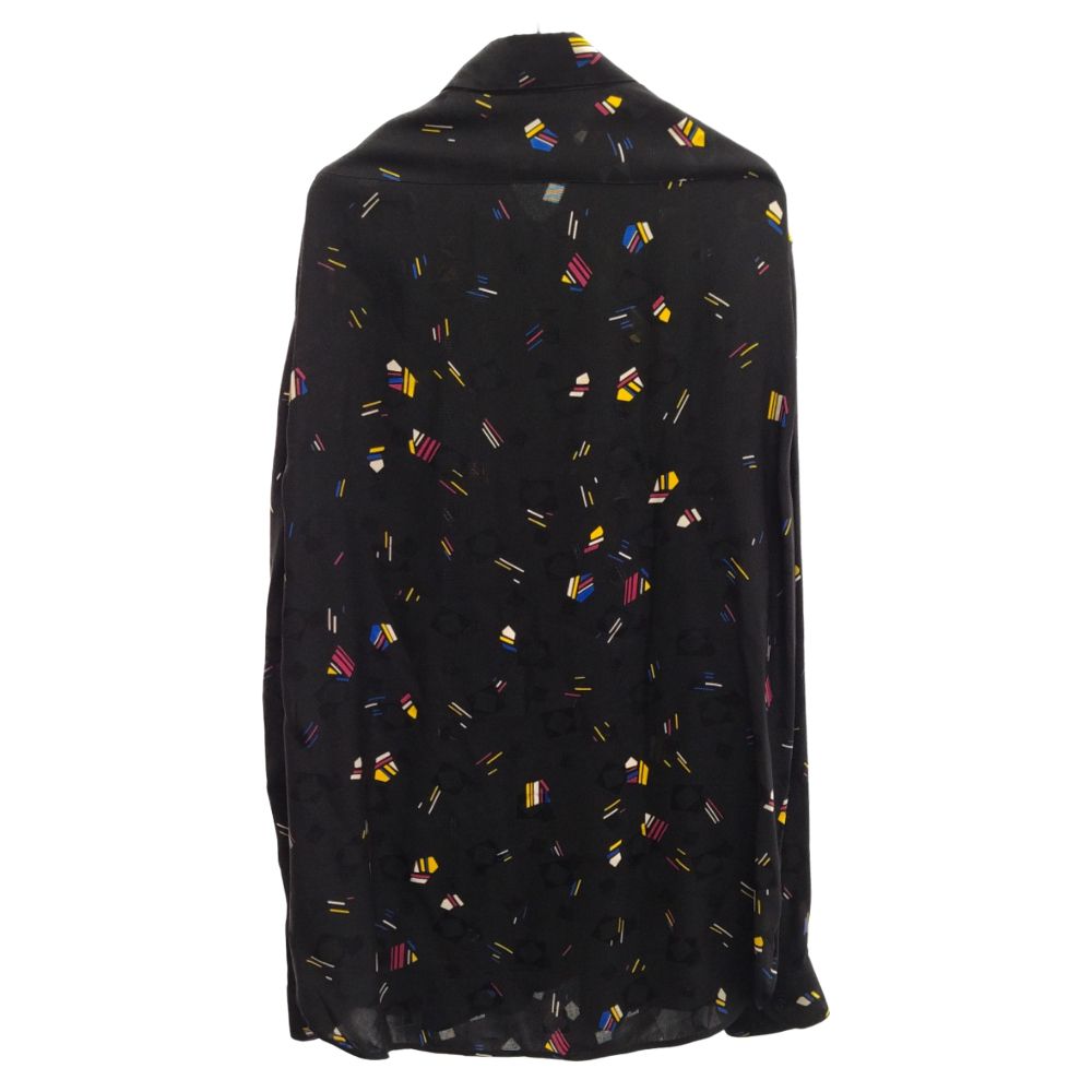 SAINT LAURENT　黒 シルク100% ドレスシャツ サイズ38 SAINT LAURENT PARIS (サンローランパリ) 21SS 総柄デザイン