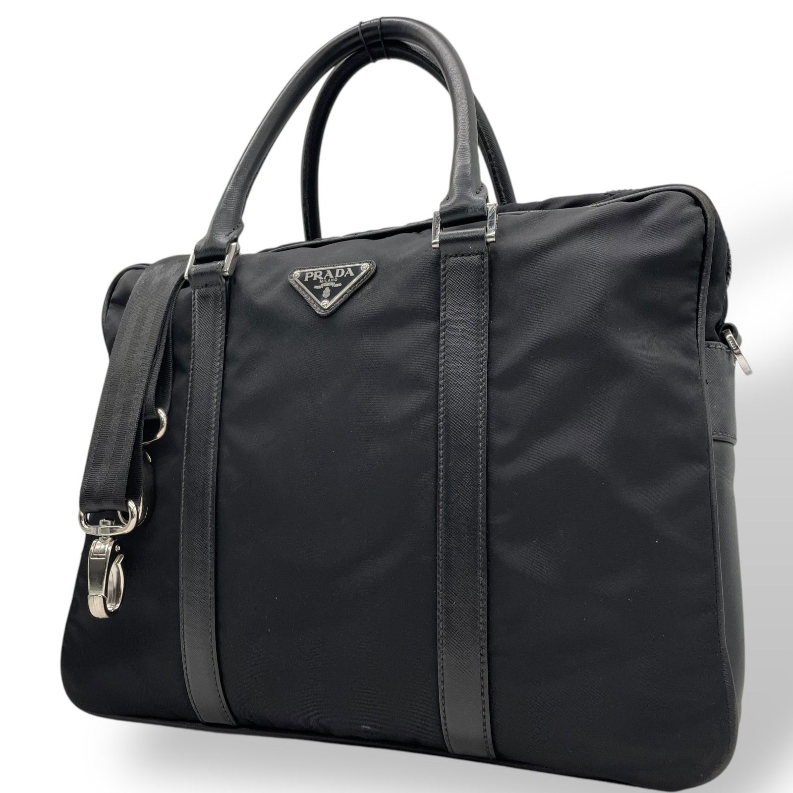 Y887【美品】PRADA／プラダ ブリーフケース ビジネスバッグ 書類