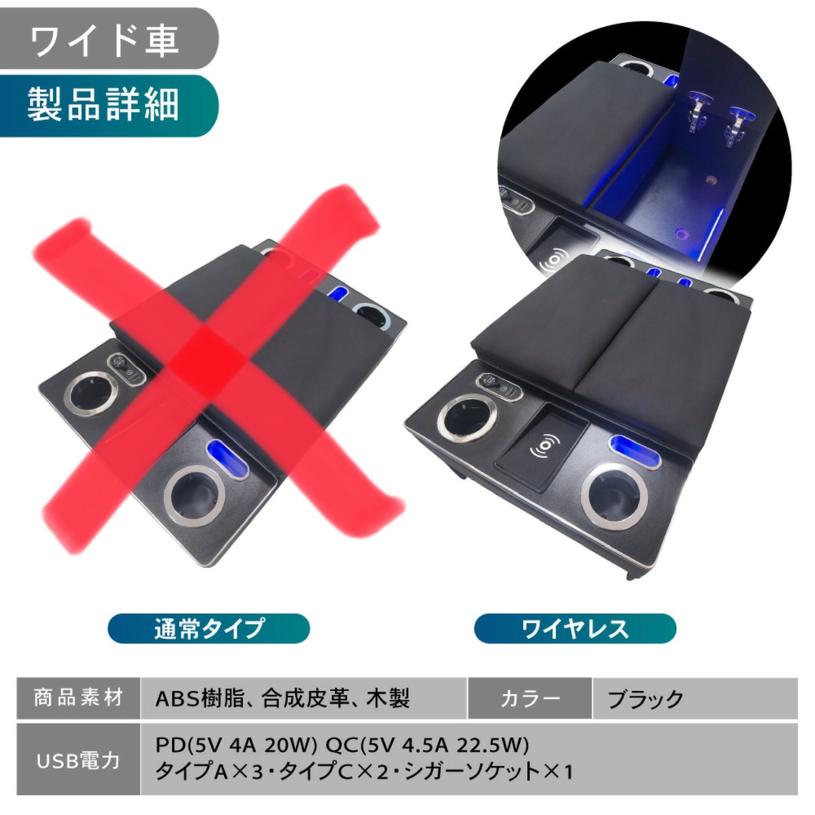 A1337 ハイエースワイド車 ACW コンソールボックス 250704-18 BRIGHTFACE_UK