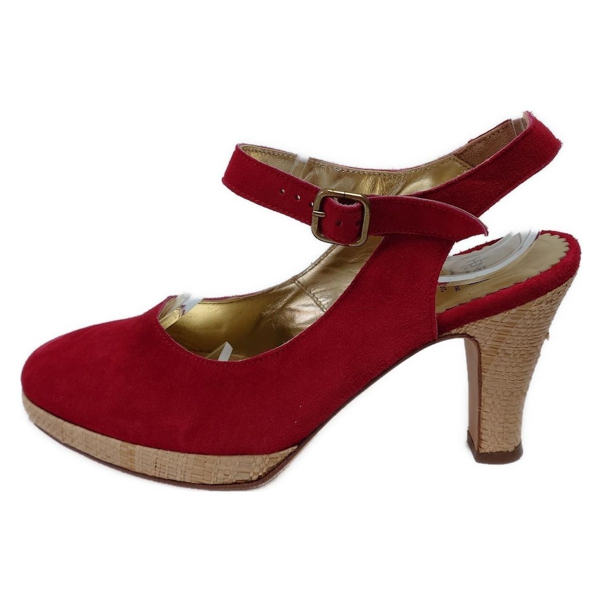 HENRY CUIR アンリークイール サンダル 36 レディース - レッド