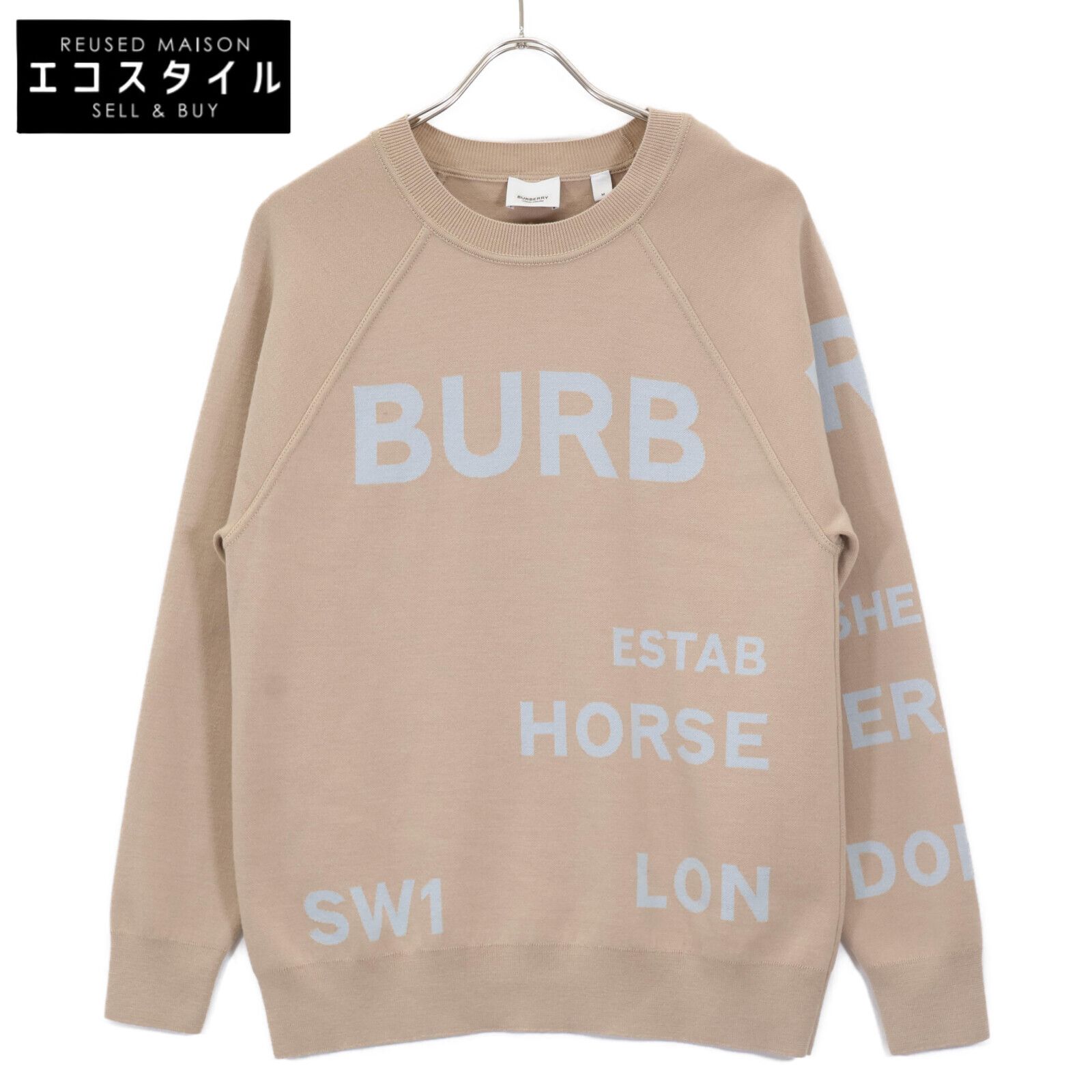 BURBERRY バーバリー ﾍﾞｰｼﾞｭ ﾎｰｽﾌｪﾘｰﾆｯﾄ M