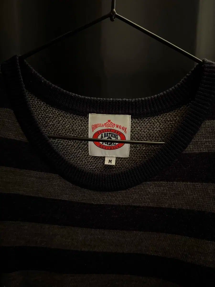 Bape アベイシングエイプ ゴリラウール ストライプ ニット M