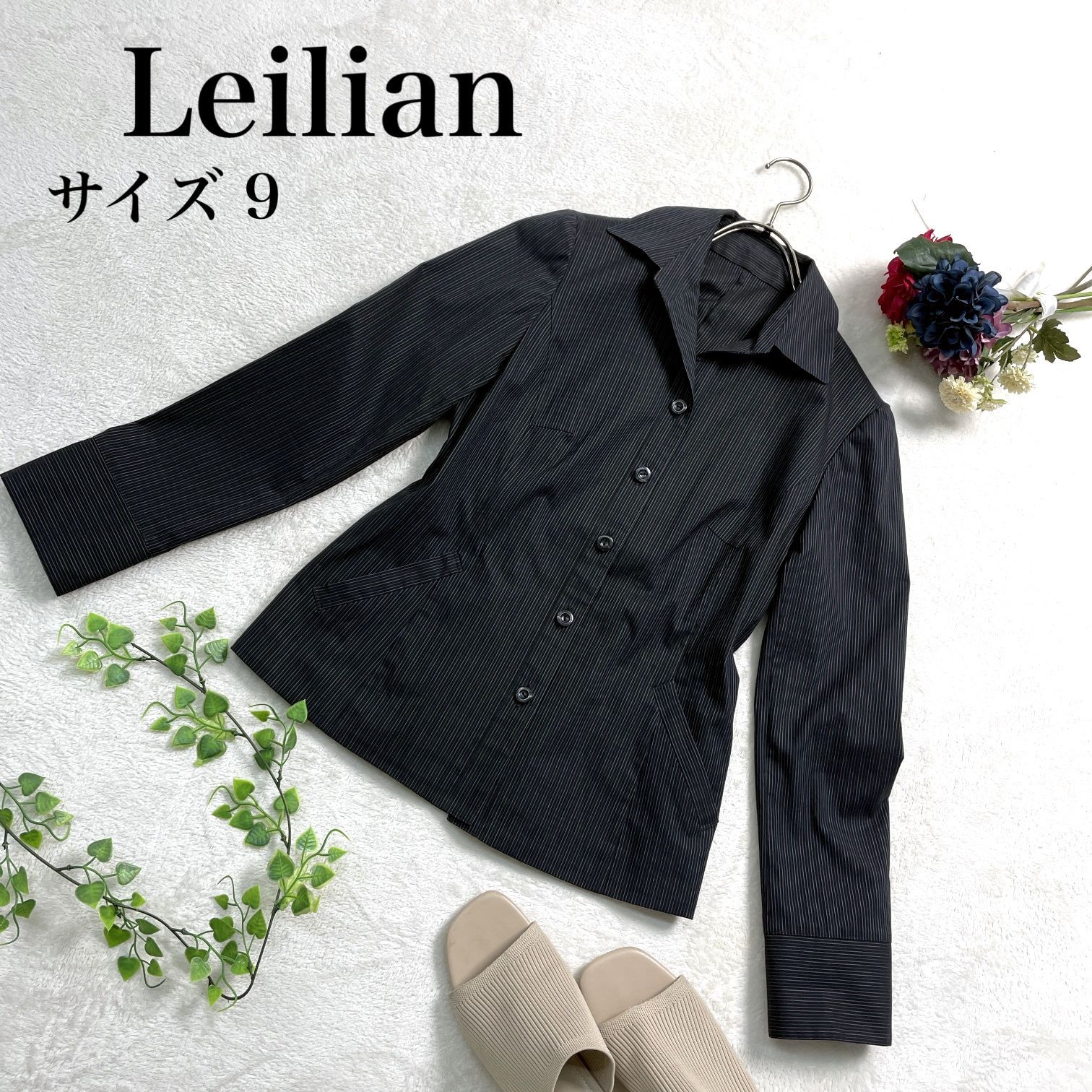 超目玉特価品 Leilian レリアン ストライプ柄 七分袖 ブラウス | tonky.jp