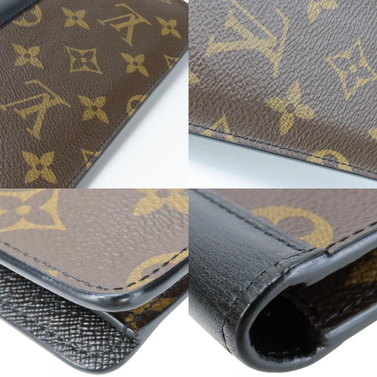ルイヴィトン モノグラムマカサー タノン ニつ折り長財布 M93800