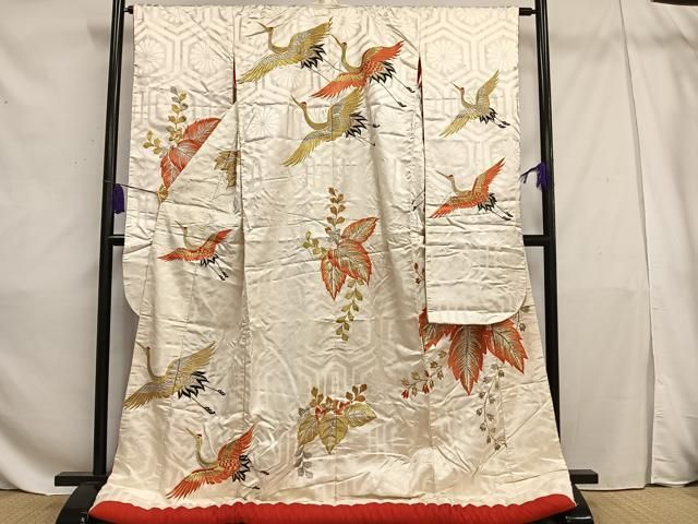 豪華 色打掛 婚礼 結婚式 花嫁 刺繍 唐織 御所車飛鶴吉祥花文 金