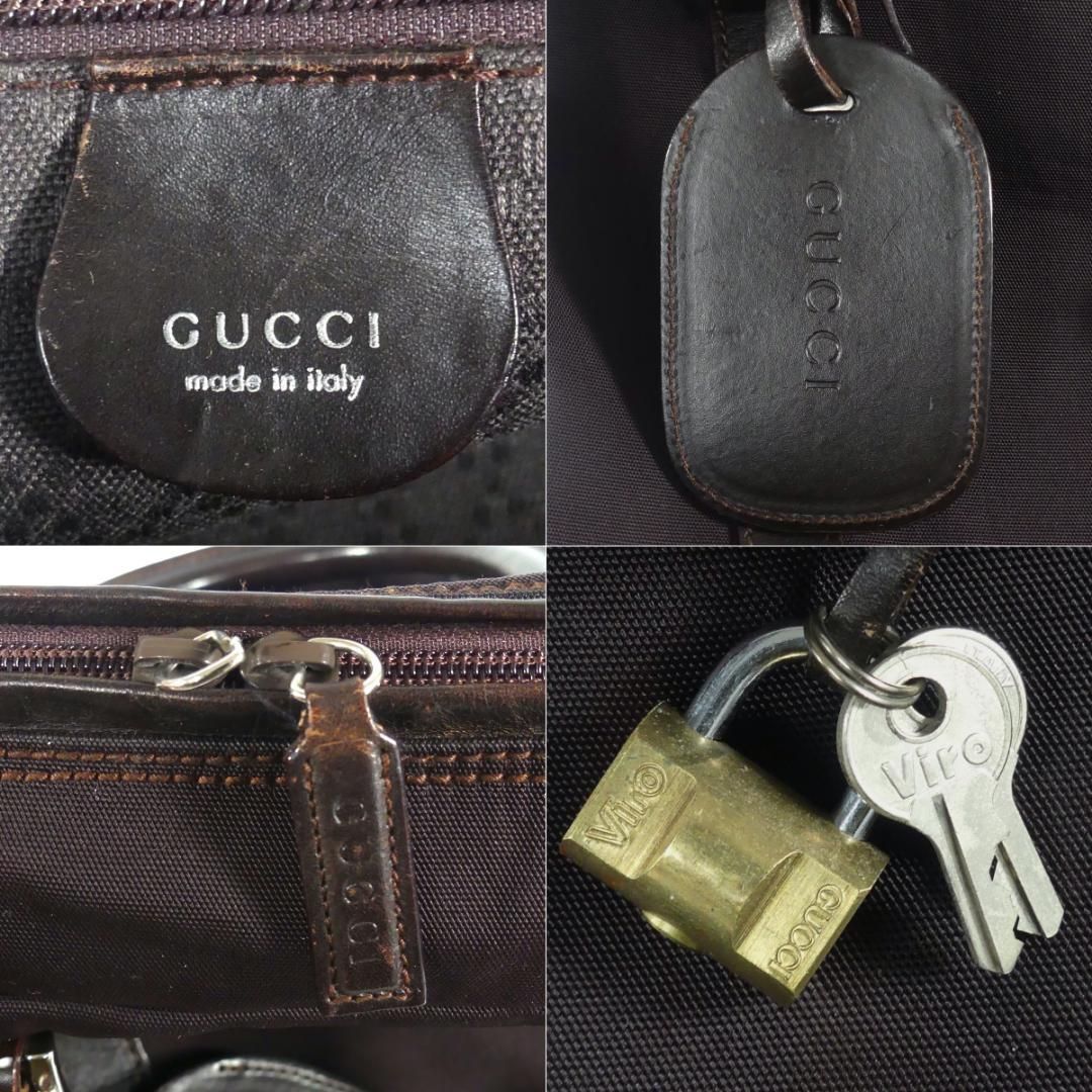 イタリア製 GUCCI グッチ ビジネスバッグ 本革 レザー 茶 AA1539