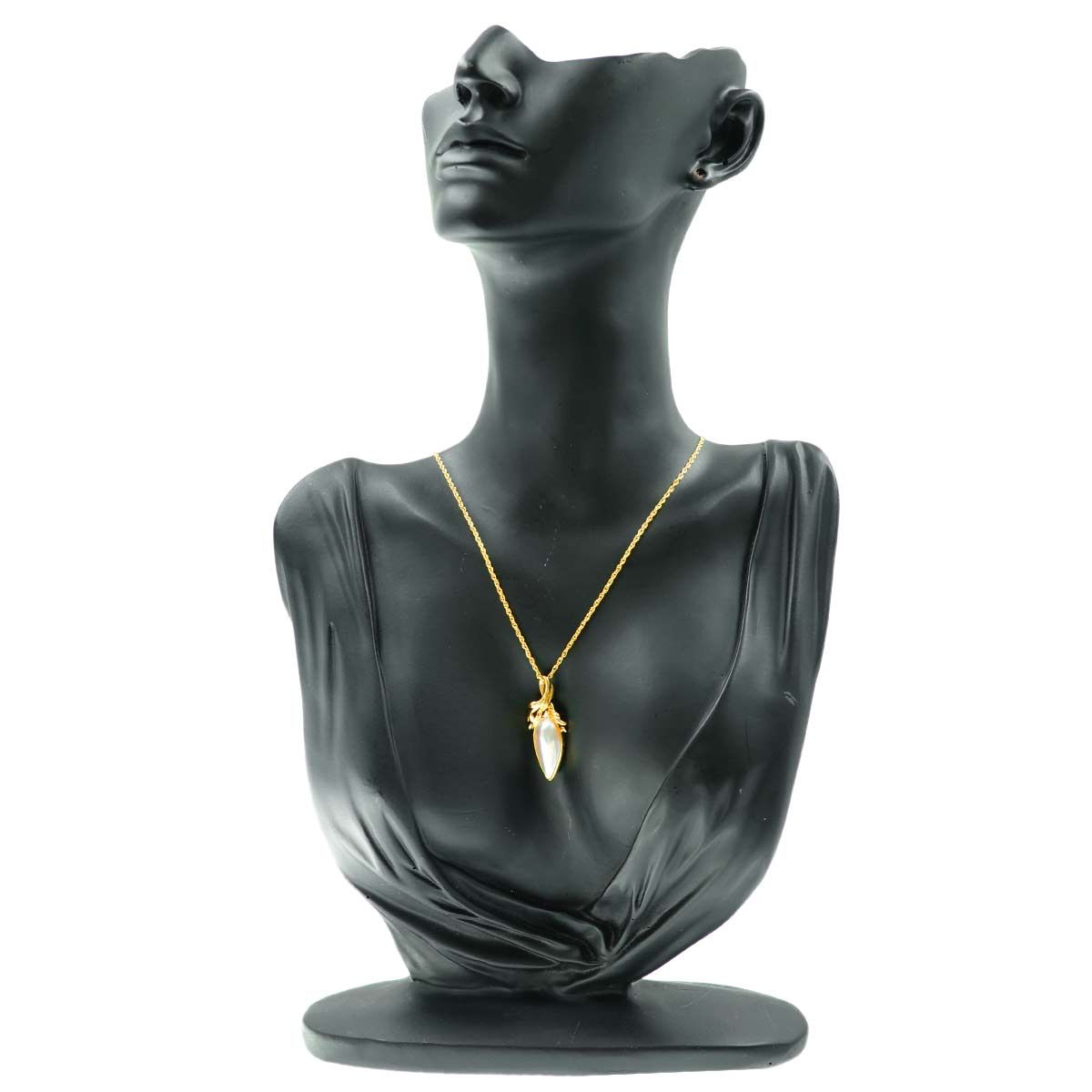 タサキ TASAKI マベ真珠 ダイヤ 0.01ct ネックレス 50cm K18 YG 750  