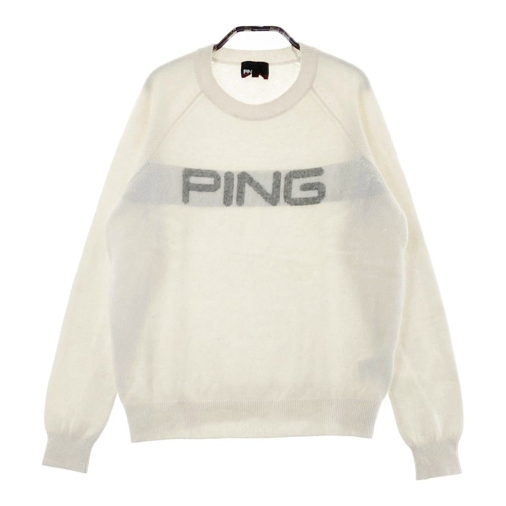 最高の品質 ニット ピン PING サイズ：L セーター ホワイト系 カシミヤ メンズウェア