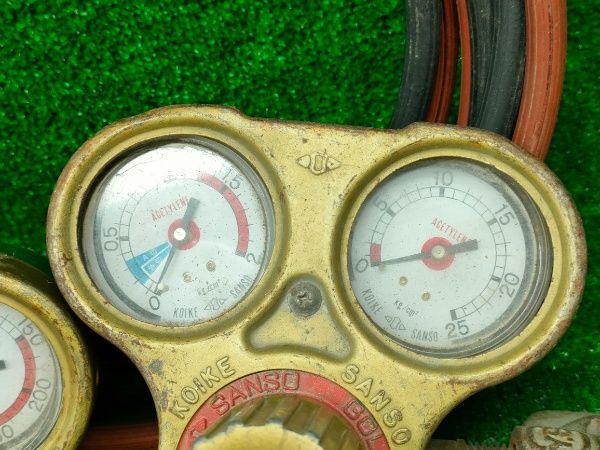 小池 ガス切断機 トーチ 中切ゴールド ホース レギュレータ アセチレン 動作未 のためジャンク扱い