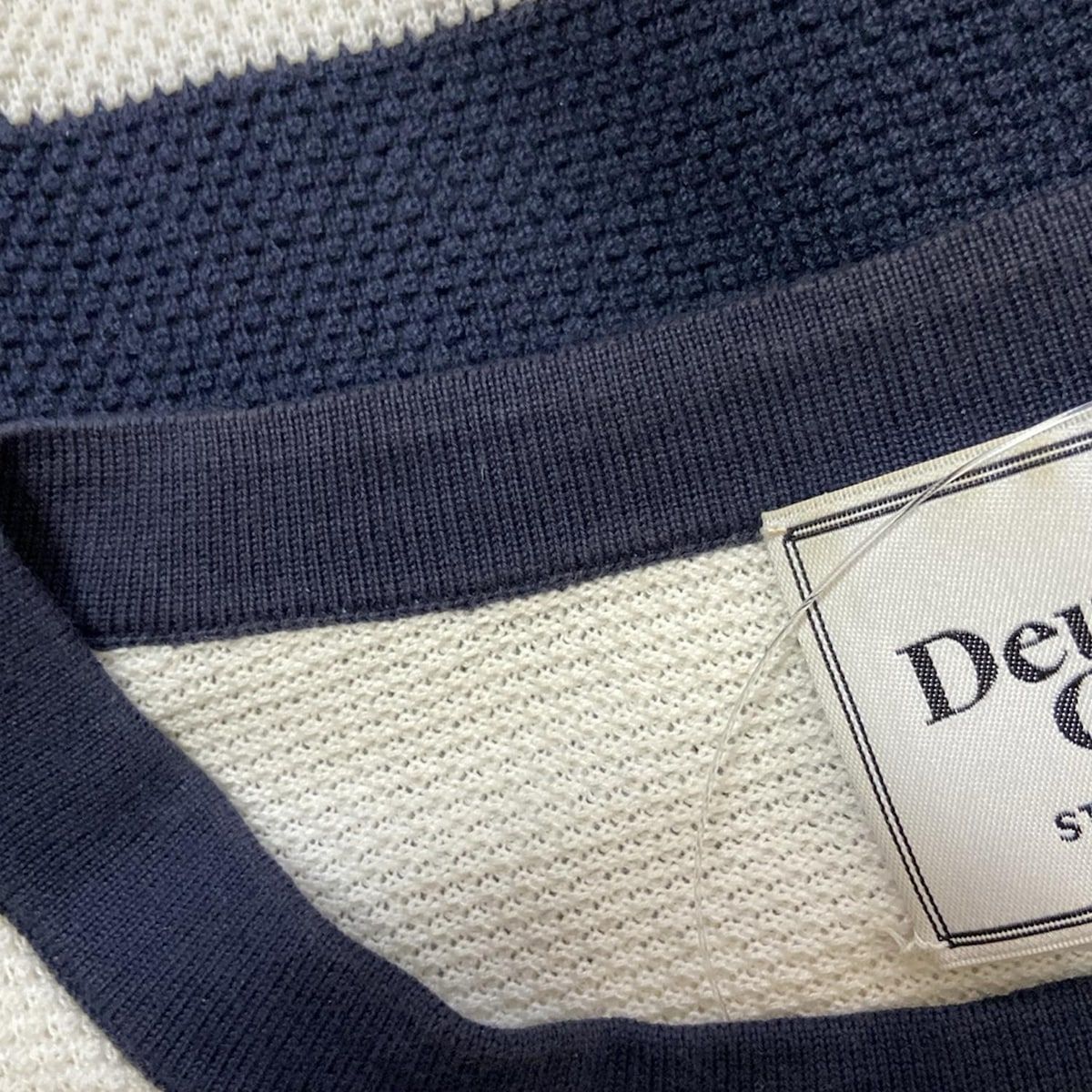 DEUXIEME CLASSE - DEUXIEME CLASSE(ドゥーズィエム) 長袖セーター レディース美品  - ダークネイビー×白 ボーダー DEUXIEME CLASSE - DEUXIEME CLASSE(ドゥーズィエム) 長袖