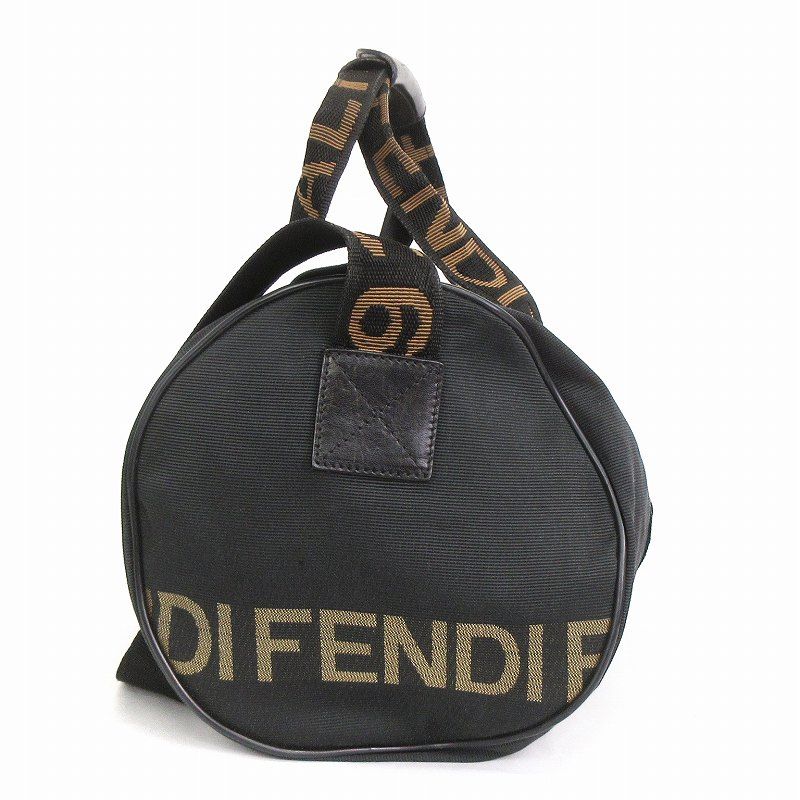 【希少美品】　FENDI  フェンディ　 ボストンバッグ　ロゴライン　ブラック フェンディ FENDI ミニボストン ショルダーバッグ ハンド 2WAY