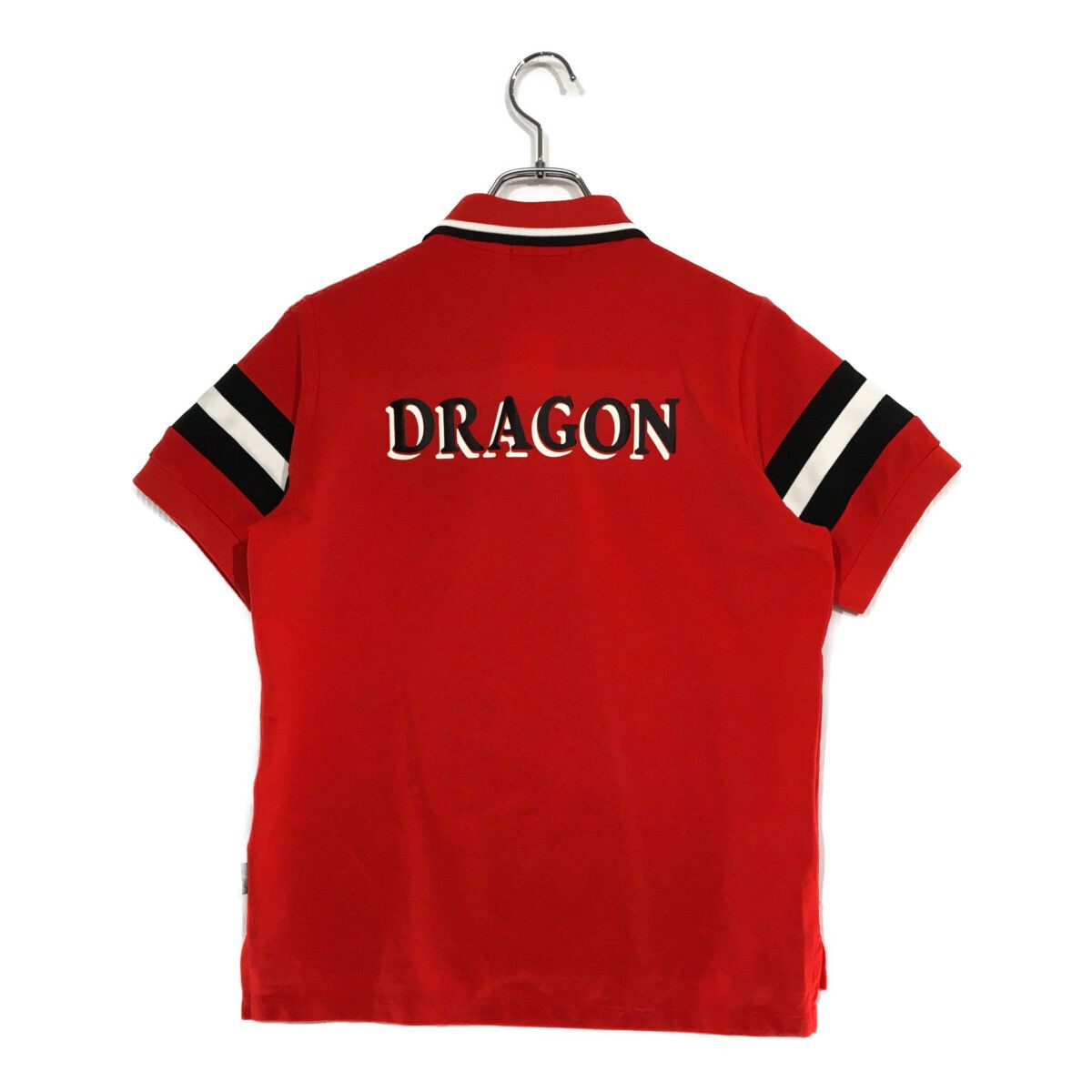 Dance With Dragon - coco 中古 ダンスウィズドラゴン DANCE WITH DRAGON レディース 半袖ポロシャツ 2(M) 茶色×ベージュ ハート柄 中古 レディース ダンスウィズドラゴン DANCE WITH DRAGON 半袖