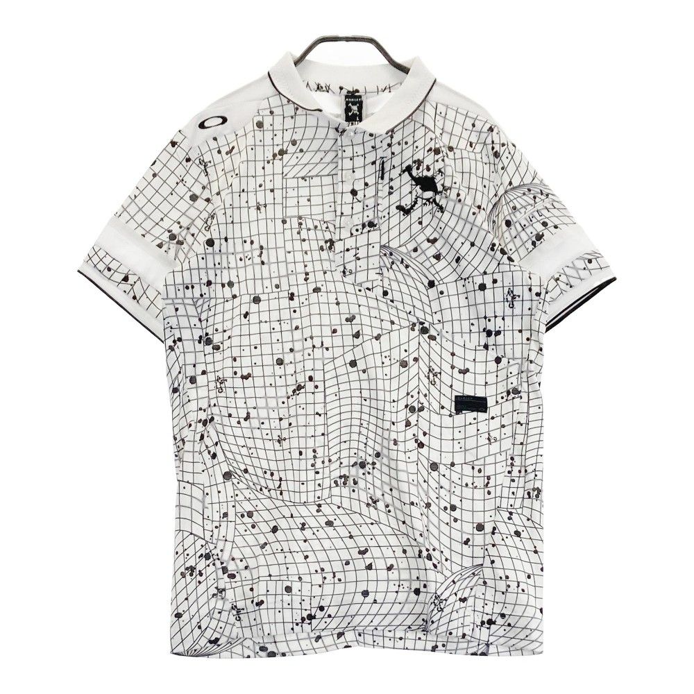 OAKLEY オークリー 半袖ポロシャツ スカル刺繍 総柄 レッド系 L [240001256492]【中古】メンズ サイズ：L OAKLEY オークリー 半袖ポロシャツ スカル刺繍 総柄